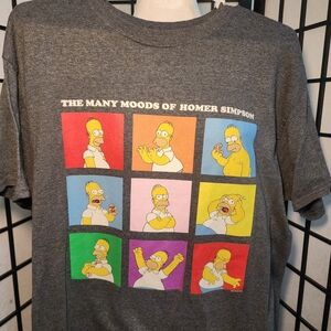 Homer Simpson Gray Graphic Tee